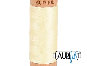 80wt Cotton Thread in 2110 Light Lemon by Aurifil