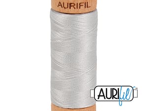 80wt Cotton Thread in 2615 Aluminum by Aurifil