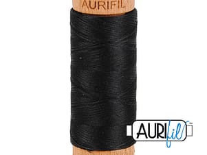 80wt Cotton Thread in 2692 Black by Aurifil