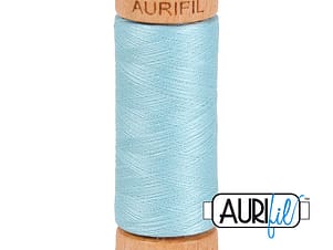80wt Cotton Thread in 2805 Light Grey Turquoise by Aurifil