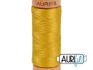 80wt Cotton Thread in 5022 Mustard by Aurifil