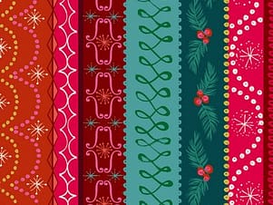 Cotton Fabric, 44" Wide in Christmas Stripe, a Helen Black Design by Dashwood Studio