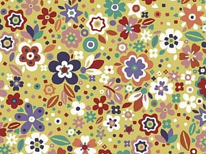 Cotton Fabric, 44" Wide in Flowers dancing a Sholto Drumlanrig Design by Dashwood Studio