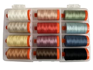 Chalk & Charcoal by Jennifer Sampou, 50wt Cotton Thread Set by Aurifil