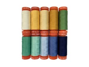 Sunflowers in My Heart by Kate Spain, 50wt Cotton Thread Set by Aurifil