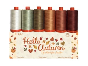 Hello Autumn by Monique Jacobs, 50wt Cotton Thread Set by Aurifil
