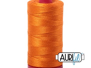 12wt Cotton Thread in 1133 Bright Orange by Aurifil