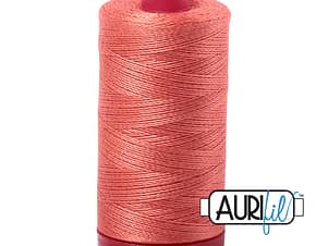 12wt Cotton Thread in 2225 Salmon by Aurifil