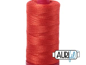 12wt Cotton Thread in 2245 Red Orange by Aurifil