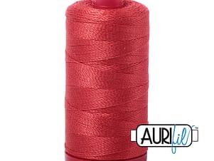 12wt Cotton Thread in 2255 Dark Red Orange by Aurifil