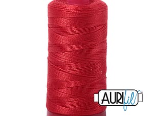 12wt Cotton Thread in 2265 Lobster Red by Aurifil