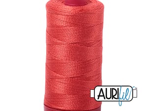 12wt Cotton Thread in 2277 Light Red Orange by Aurifil