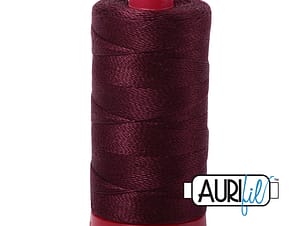 12wt Cotton Thread in 2468 Dark Wine by Aurifil