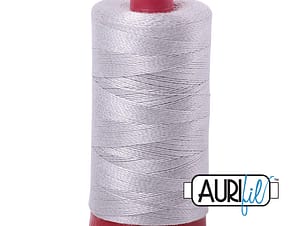 12wt Cotton Thread in 2615 Aluminum by Aurifil