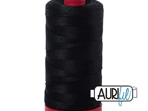 12wt Cotton Thread in 2692 Black by Aurifil