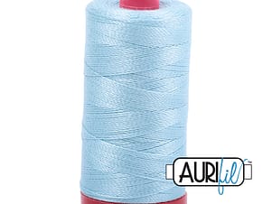12wt Cotton Thread in 2805 Light Grey Turquoise by Aurifil