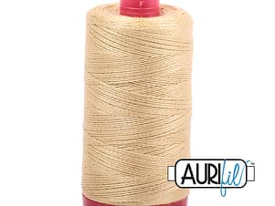 12wt Cotton Thread in 2915 Very Light Brass by Aurifil