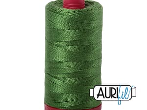 12wt Cotton Thread in 5018 Dark Grass Green by Aurifil