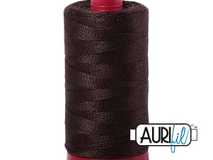 12wt Cotton Thread in 5024 Dark Brown by Aurifil