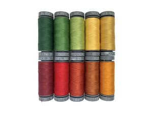 Leaves by Sheena Norquay, 28wt Cotton Thread Set by Aurifil