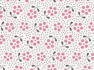 Cotton Fabric, 44" Wide in Meadow Pink by Tilda