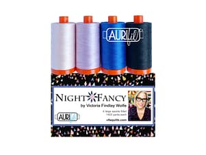 Night Fancy by Victoria Findlay Wolfe, 50wt Cotton Thread Set by Aurifil