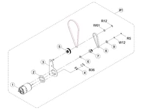 Motor Assembly, Complete for Necchi C35 Sewing Machine