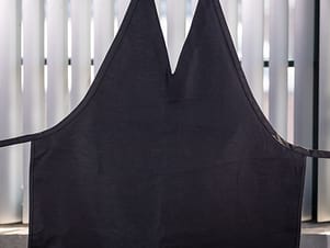 Apron, Adult Short Length, Deep V Neck in Black
