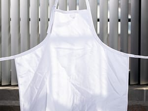 Apron, Adult Mid Length in White