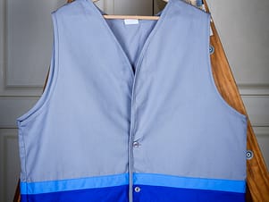 Vest, Adult in Grey with Blue Stripes