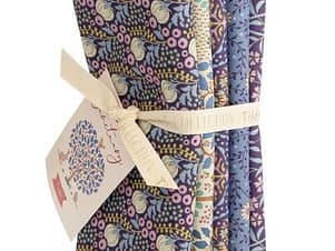 Cotton Fabric, Fat Quarter Bundle, Eggplant and Blue by Tilda