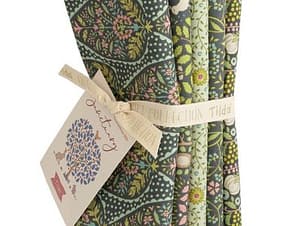Cotton Fabric, Fat Quarter Bundle, Green and Grey by Tilda