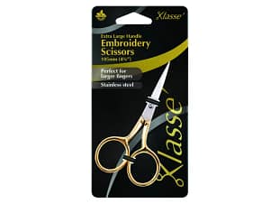 Scissors, 4-1/8" Embroidery Micro Type with Gold-Handle by Klasse