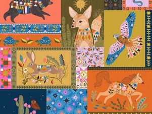 Cotton Fabric, 44/45" Wide in Desert Moon Panel by Dashwood Studio