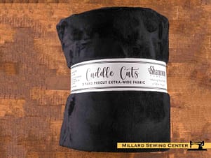 Minky, Wide Back Cuddle Cuts 3 Yard Length in Black by Shannon Fabrics