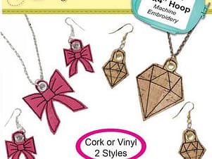 Bow and Diamond Charms In The Hoop Design by Sookie Sews