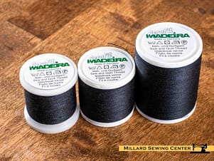 Aerofil 40wt Polyester Thread in 8000 Black by Madeira