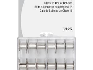 Bobbin Box with 15 Class Metal Bobbins (12 pc) by Dritz