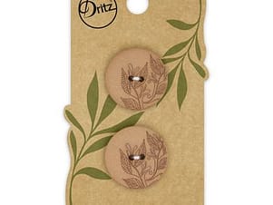 Buttons, Round 23mm In Brown, Recycled Hemp, 2 Pack by Dritz