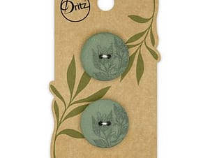 Buttons, Round 23mm In Green, Recycled Hemp, 2 Pack by Dritz