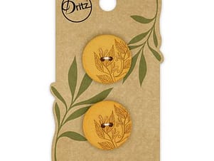 Buttons, Round 23mm In Mustard, Recycled Hemp, 2 Pack by Dritz