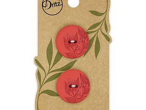 Buttons, Round 23mm In Red, Recycled Hemp, 2 Pack by Dritz