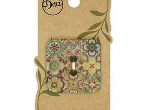 Buttons, Square 35mm In Green, Recycled Coconut, 1 Pack by Dritz