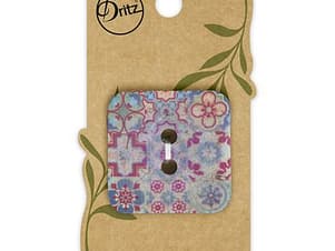 Buttons, Square 35mm In Purple, Recycled Coconut, 3 Pack by Dritz