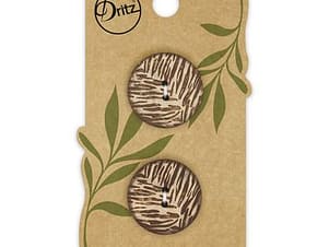 Buttons, Round 23mm In Brown, Recycled Coconut, 2 Pack by Dritz
