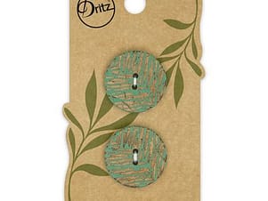 Buttons, Round 23mm In Green, Recycled Coconut, 2 Pack by Dritz