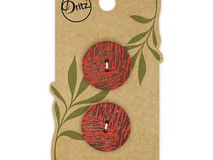 Buttons, Round 23mm In Red, Recycled Coconut, 2 Pack by Dritz