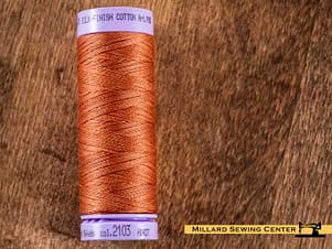 Silk Finish 50wt Mercerized Cotton Sewing Thread in 2103 Amber Brown by Mettler