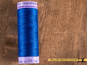 Silk Finish 50wt Mercerized Cotton Sewing Thread in 1316 Steel Blue by Mettler