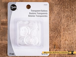 Buttons, Round 17mm In Transparent, 16 Pack by Dritz